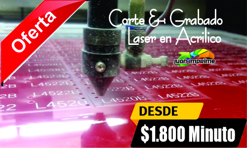 Juanimprime; servicio de corte y grabado laser en acrilico