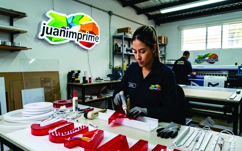 Avisos en acrílico para locales comerciales y señalización industrial en Cali