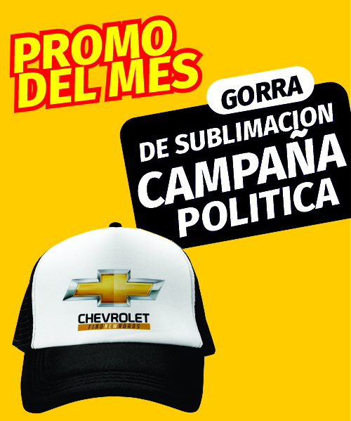 Sublimacion Gorras campañas politicas pedidos por WhatsApp