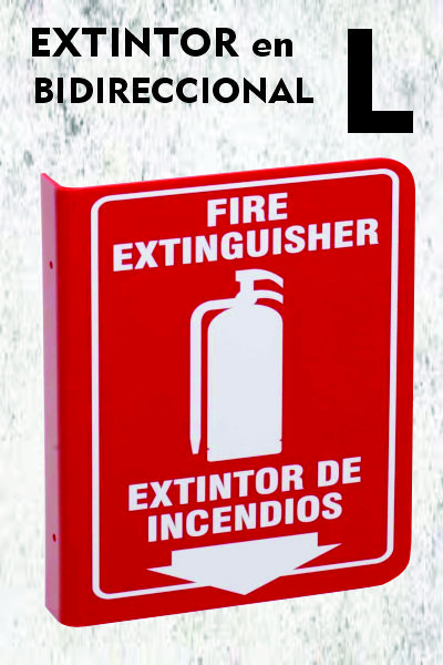 Señalización industrial Bidireccional en L 18x28 - JuanImprime